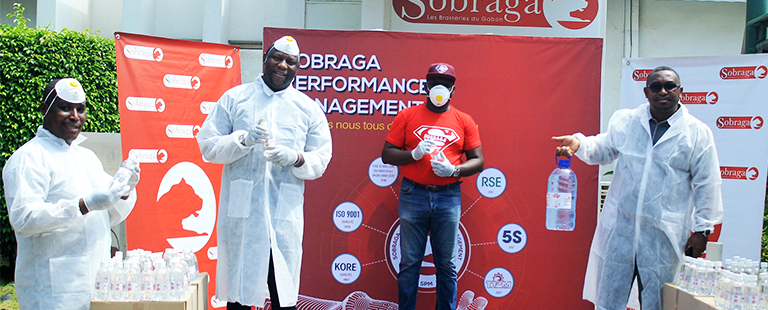 La Sobraga produit et offre de la solution hydroalcoolique pour le Gabon !